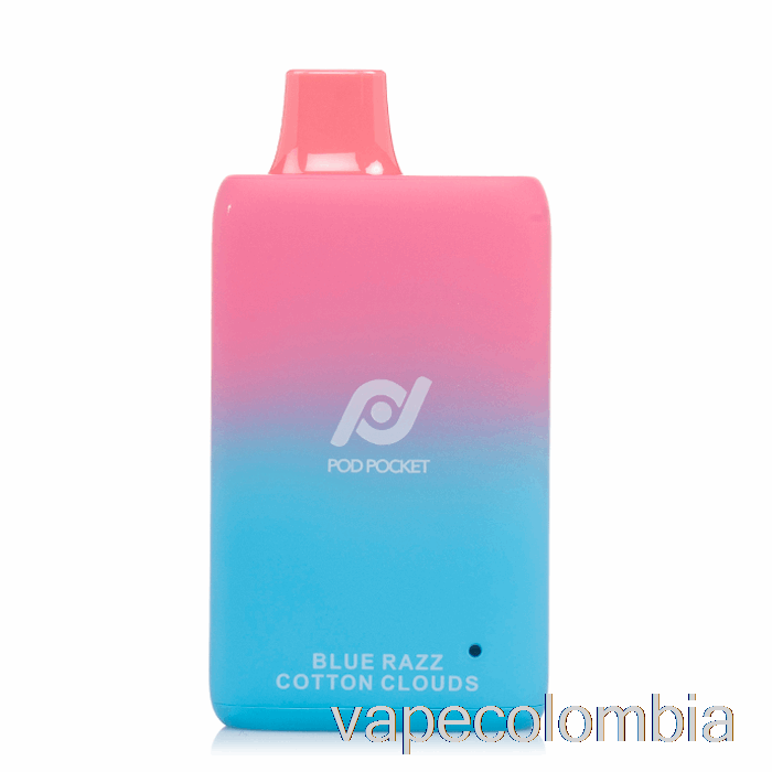 Vape Desechable Pod Pocket 7500 0% Cero Nicotina Desechable Azul Razz Nubes De Algodón